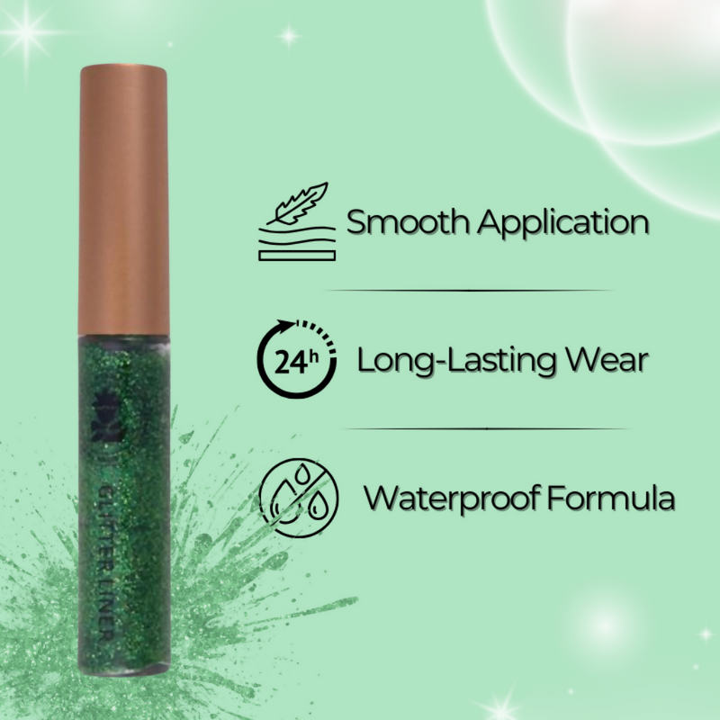 BOBI Glitter Eyeliner Green Diamond Sparkle Finish