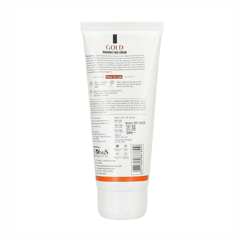 Globus Naturals Gold Radiance Anti Ageing & Brightening Face Cream