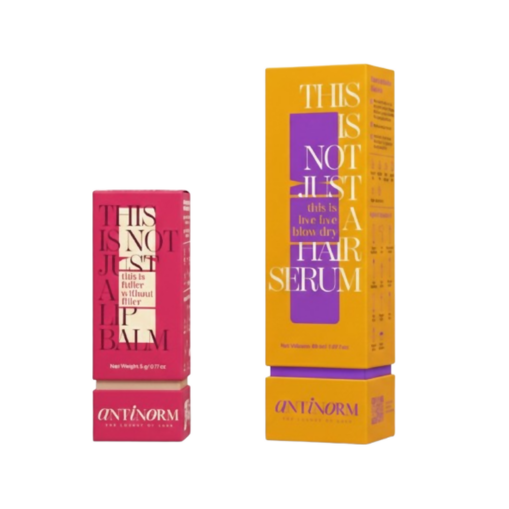 Antinorm Bye Bye Blow Dry Hair Serum and Fuller Without Filler Lip Balm Combo