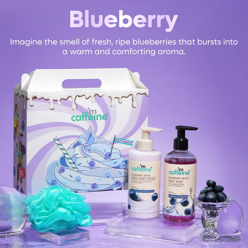 mCaffeine Blueberry Escape Bath & Body Gift Kit Set