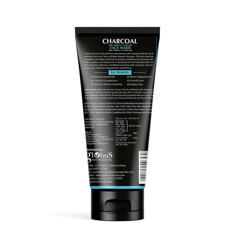 Globus Naturals Charcoal Face Wash