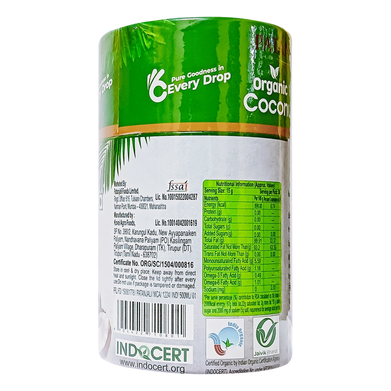 Patanjali Organic Virgin Coconut Oil Jar