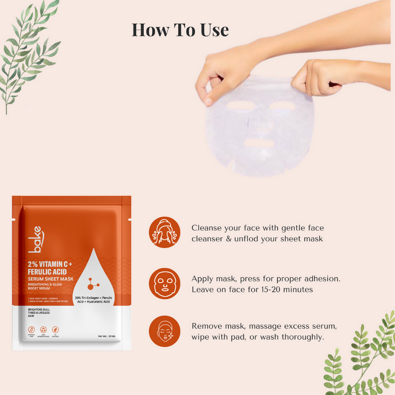 Bake 2% Vitamin C + Ferulic Acid Serum Sheet Mask