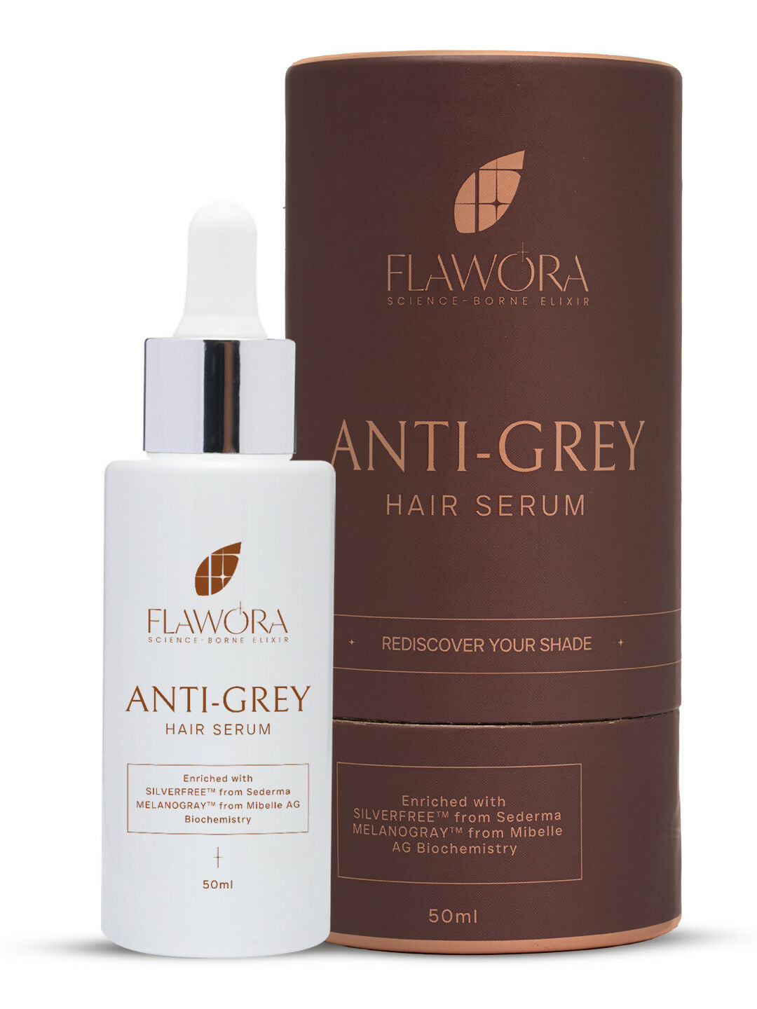 Flawora Anti-Grey Hair Serum, D-Tan Lotion and Gold Face Serum Combo