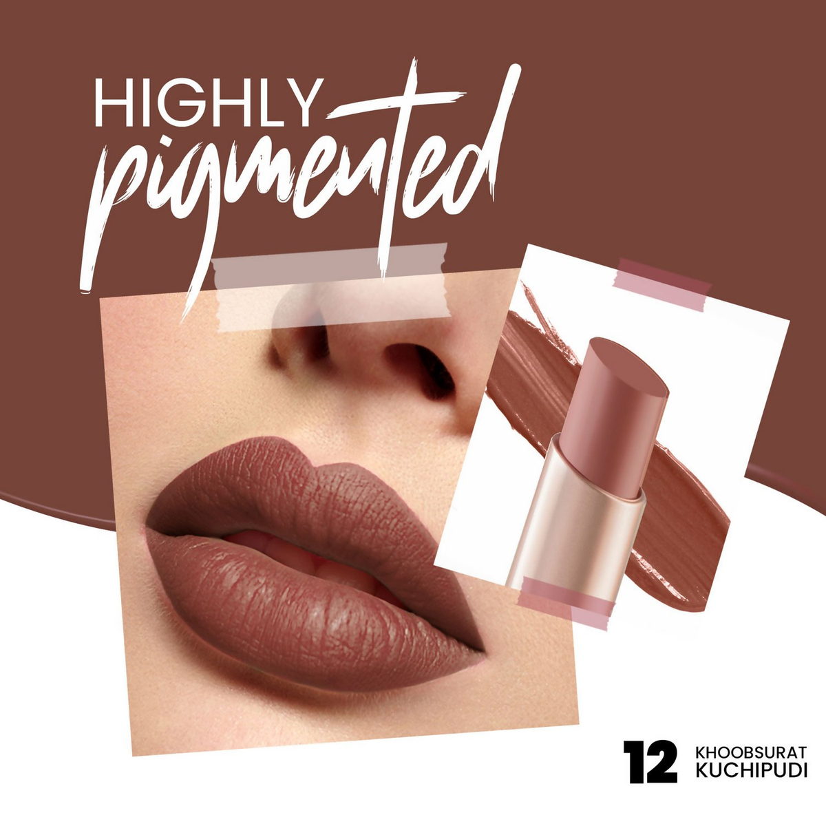 MARS Cosmetics Creamy Matte Long Lasting Lipstick For Women (12-Khoobsurat Kuchipudi)