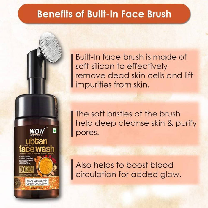 Wow Skin Science Ubtan Foaming Face Wash Turmeric & Saffron