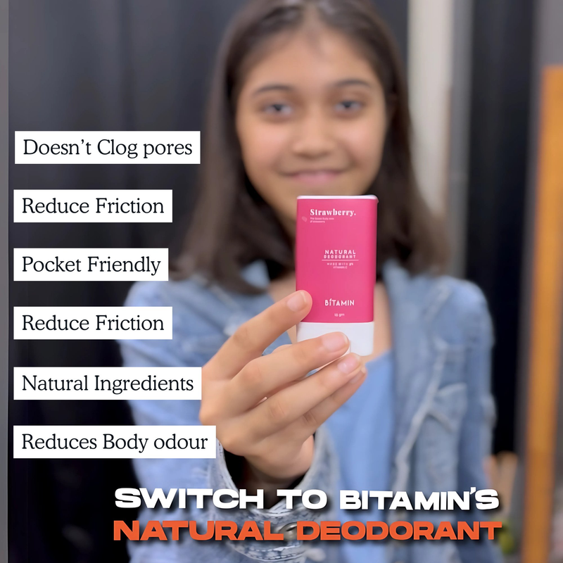 Bitamin Peach Teens Natural Deodorant Roll On Stick