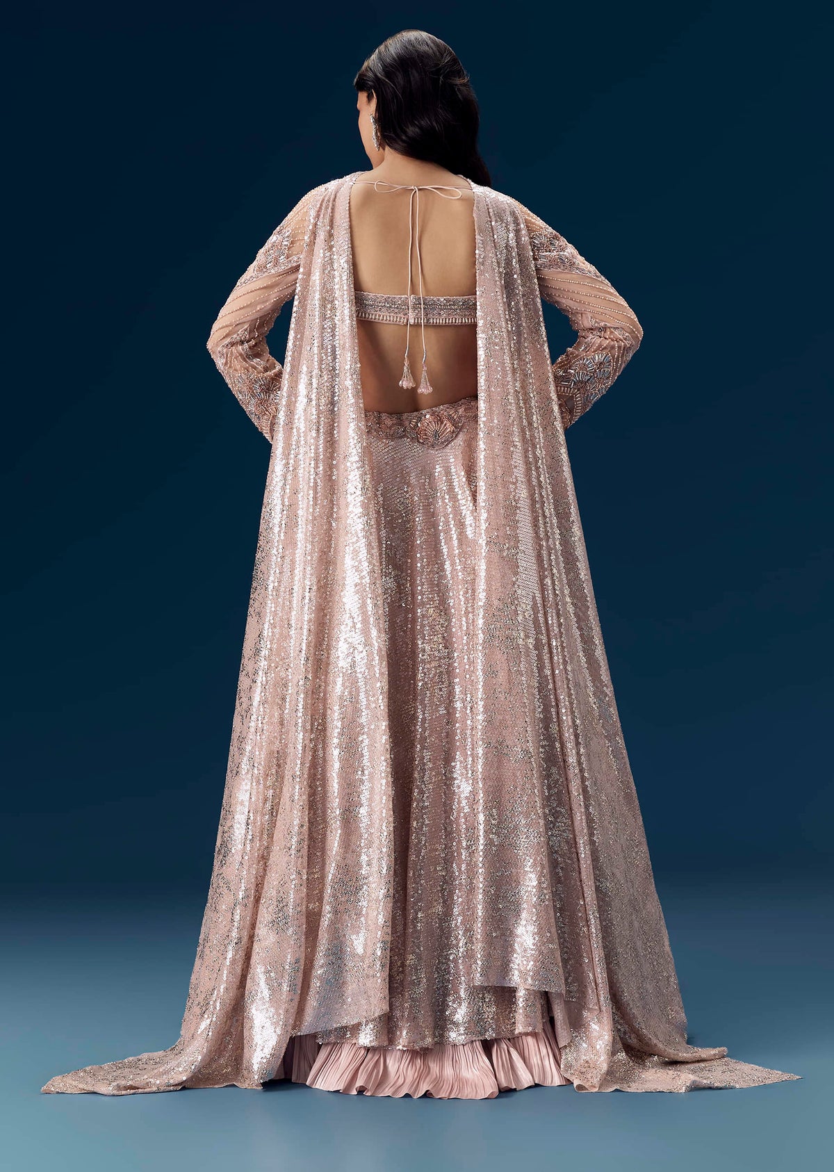 Pink Bridesmaid Lehega with Choker Dupatta