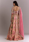 Pink Crepe Printed Bridesmaid Lehenga With Gotta Work