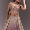 Pink Ombre Lehenga Dupatta Set With Heavily Worked Blouse