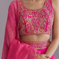 Pink Silk Festive Lehenga With Zari Embroidery