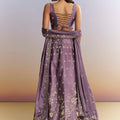 Purple Satin Bridesmaid Lehenga With Heavy Embroidery