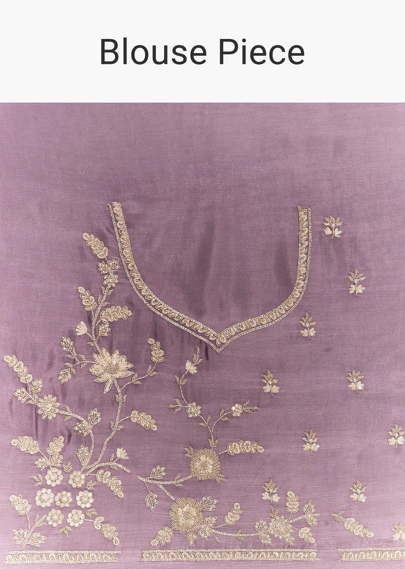 Purple Satin Bridesmaid Lehenga With Heavy Embroidery