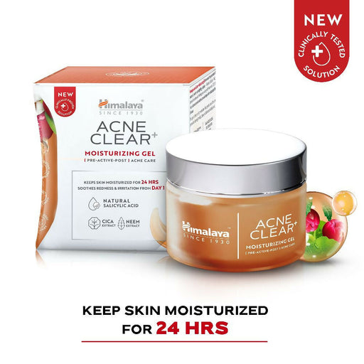 Himalaya Herbals Acne Clear+ Moisturizing Gel with Natural Salicylic Acid For Active Acne & Oily Skin