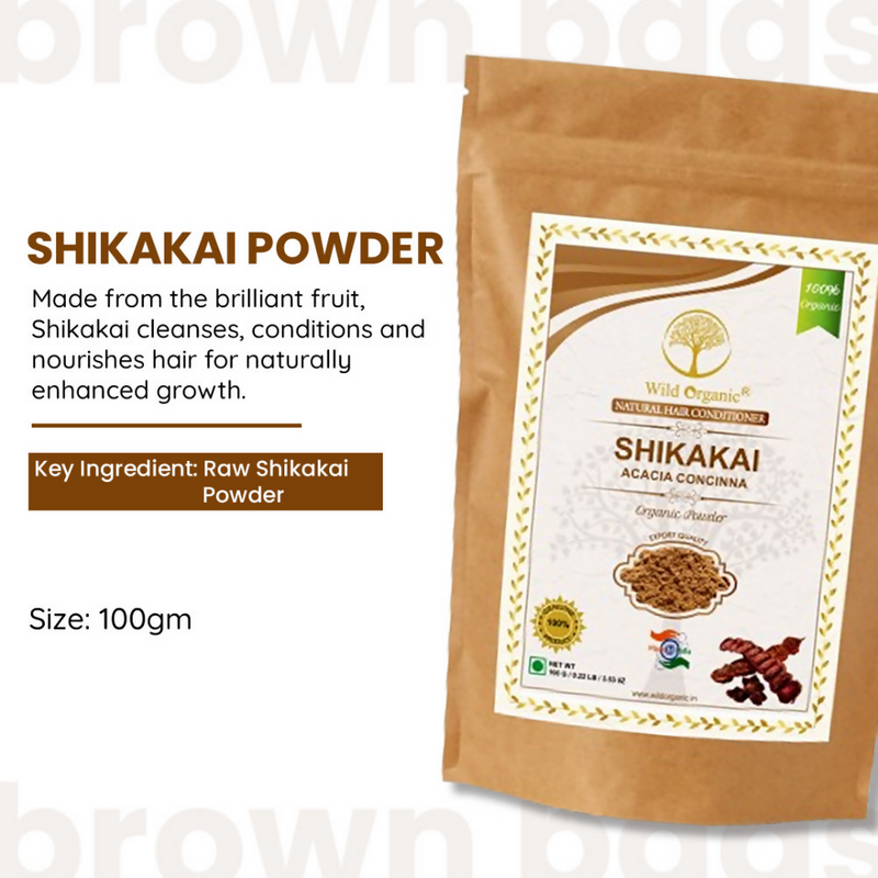 Wild Organic Shikakai Powder Natural Hair Conditioner For Smooth & Silky Hair