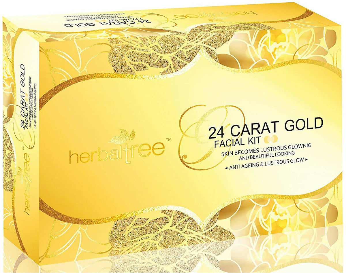 Herbal Tree 24 Carat Gold Facial kit For Anti-Ageing, Gold Radiance & Instant Glow