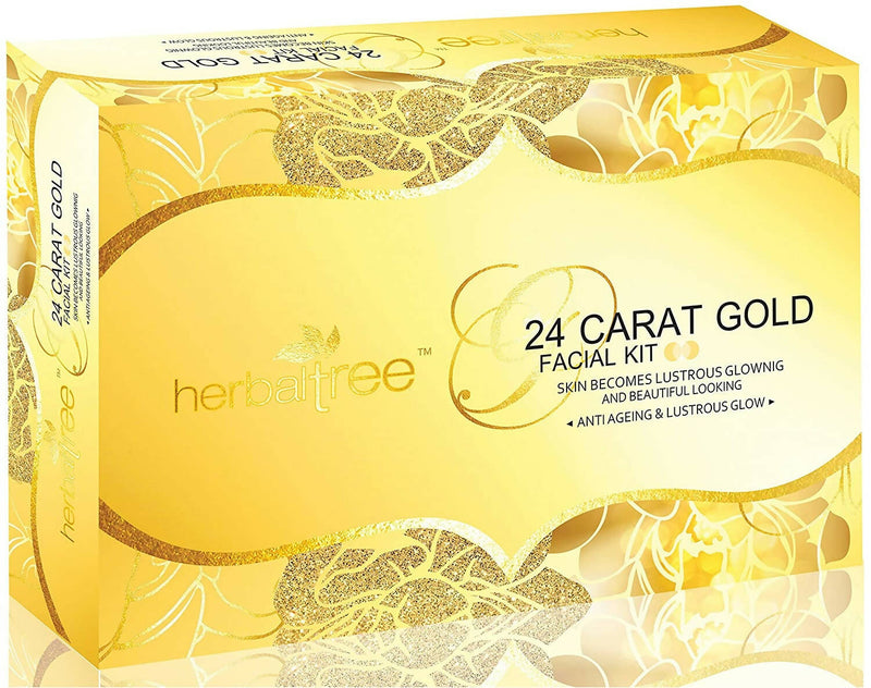 Herbal Tree 24 Carat Gold Facial kit For Anti-Ageing, Gold Radiance & Instant Glow
