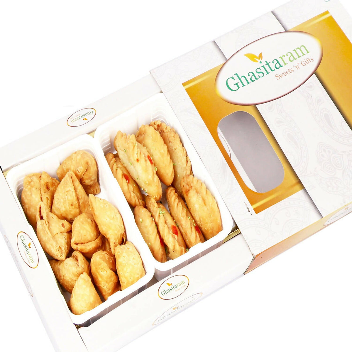 Ghasitaram Holi Gifts: Gujiya and Farsaan Samosa Hamper