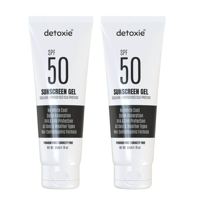 Detoxie Squalene & Silk Protiens SPF50 Sunscreen Gel For All Skin Types