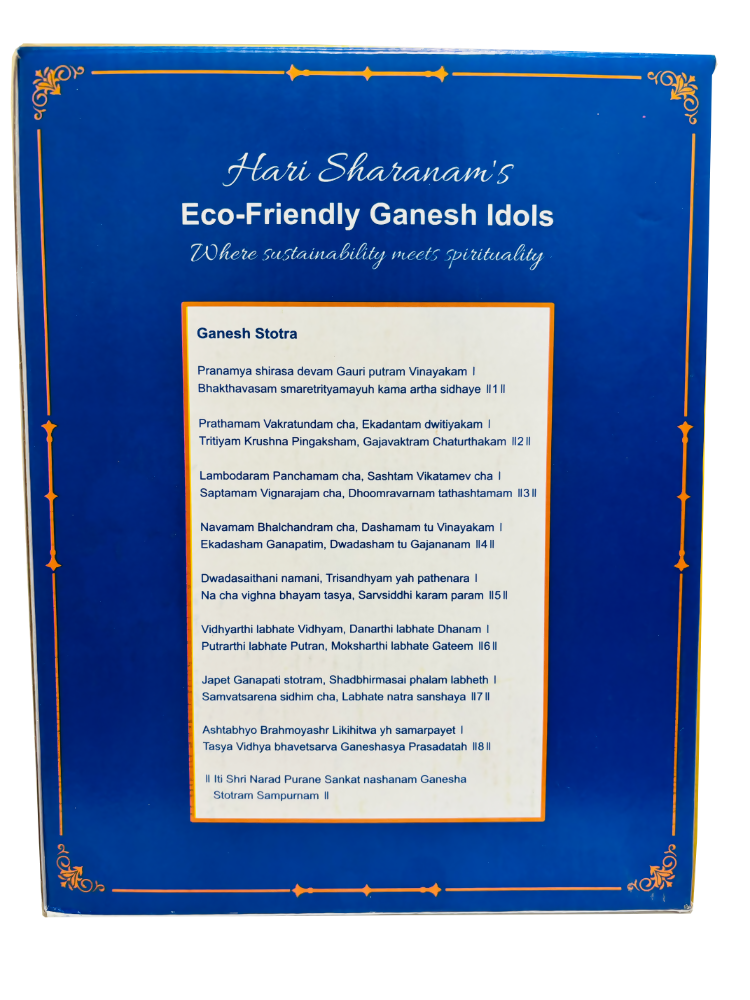 Eco-Friendly Ganesh Idol Small (Non-Toxic Colors) With Kumkum & Akshat - Limited Time Offer