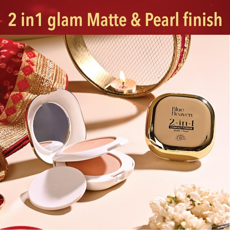 Blue Heaven 2-In-1 Matte + Pearl Compact Powder - Vanilla