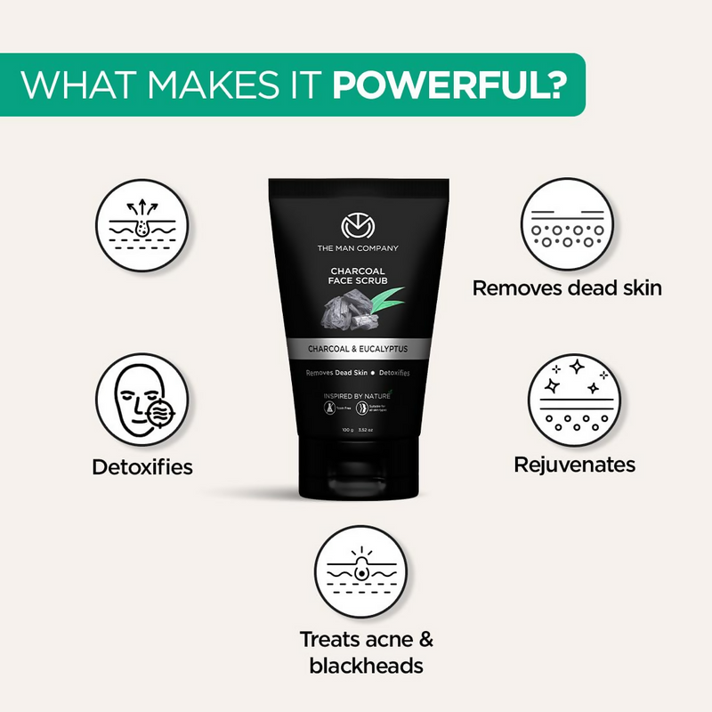 The Man Company Charcoal Tan Removal Face Scrub