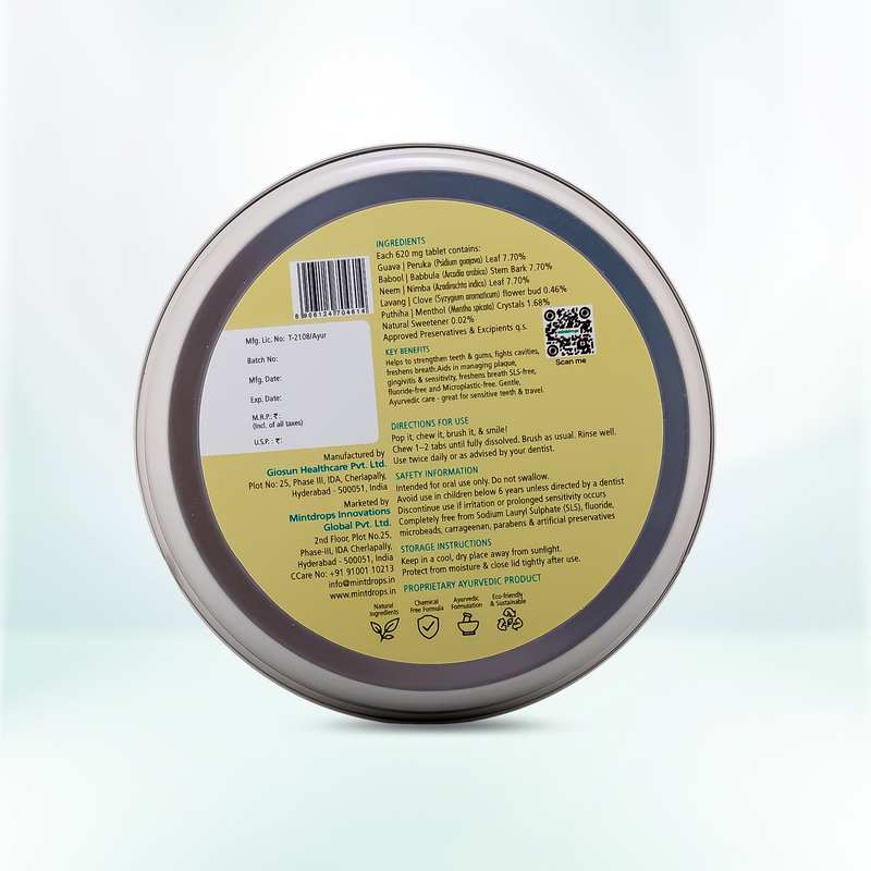 Mintdrops Premium Tooth Tabs - Spearmint Flavour