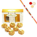 Ghasitaram Roasted Kaju Laddoo With Pearl Beads Rakhi