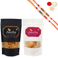 Ghasitaram Mango Bites and Butter Chakli Sticks With 2 Pearl Beads Rakhis