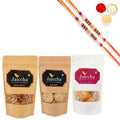 Ghasitaram jaiccha Mango Bites, Methi Mathi and Almonds With 2 Pearl Beads Rakhis