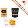 Ghasitaram Almonds,Cashews and Besan Barfi With Pearl Beads Rakhi
