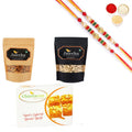 Ghasitaram Almonds,Cashews and Besan Barfi With Pearl Beads Rakhi