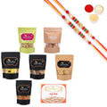Ghasitaram Best of 7 Sweets and Snacks Combo with Pearl Beads Rakhi