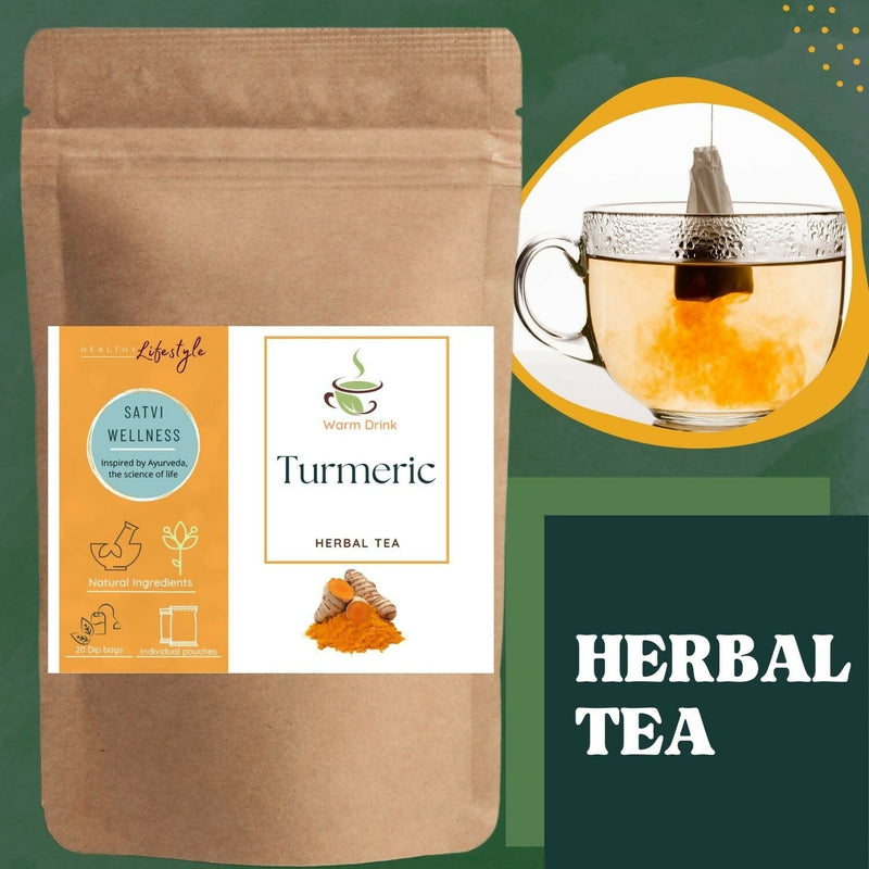 Satvi Wellness Turmeric Tea | Natural Turmeric Tea Bags