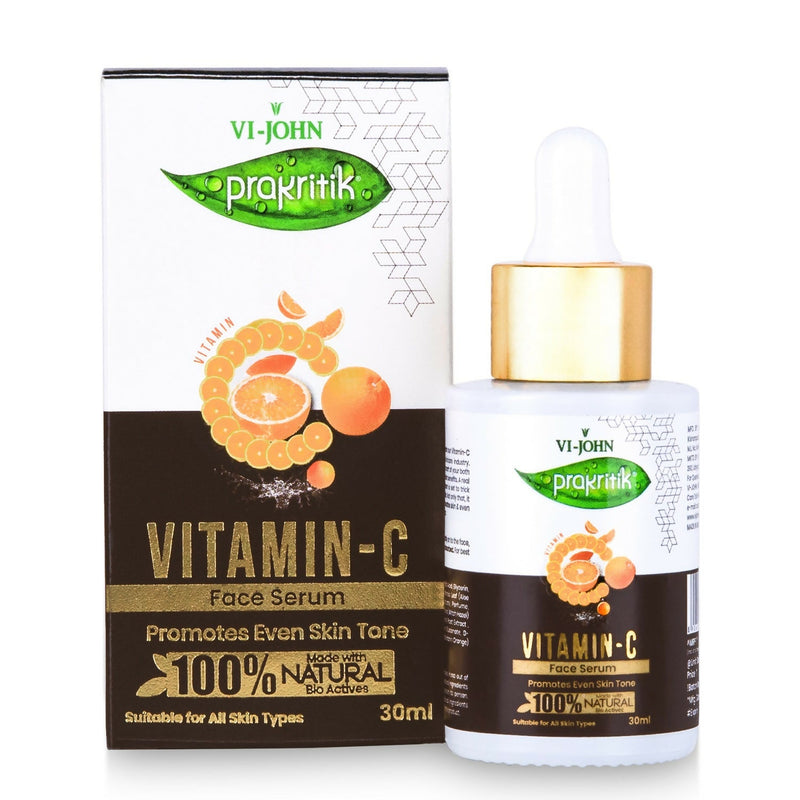 VI-JOHN Prakritik Vitamin C Face Serum Brightening, Anti-Aging & Glowing Skin, 100% Bio-Actives