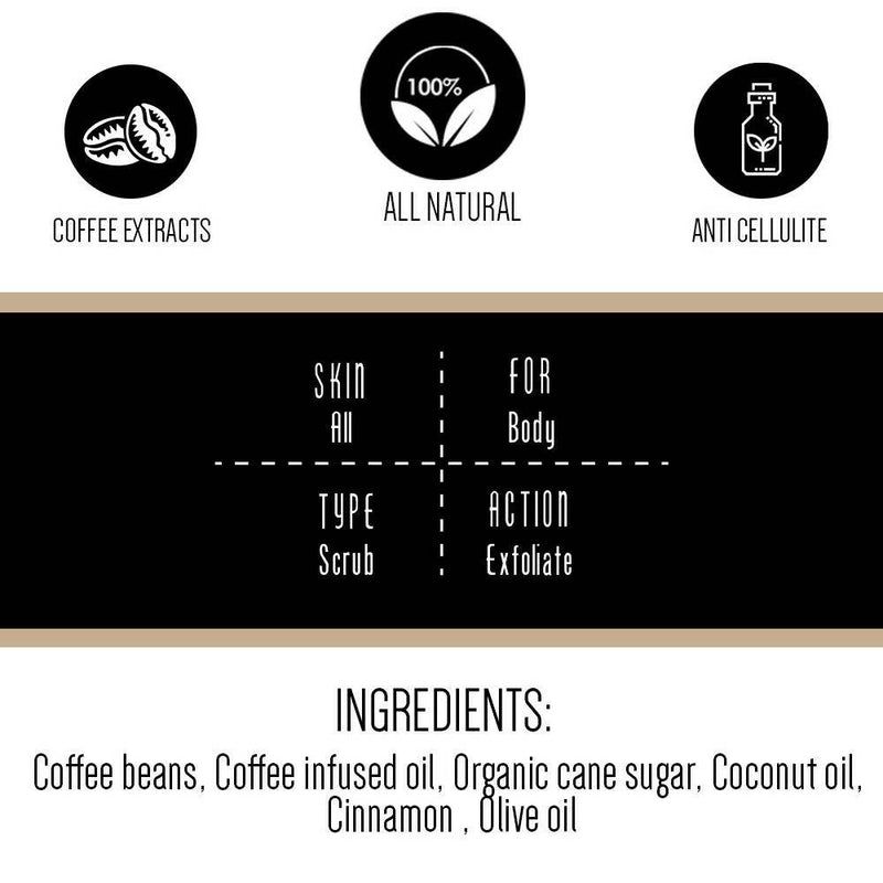 Gulnare Skincare Coffee Caramel Body Scrub (Cellulite Destruction & Firming)