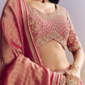 Rani Pink Banarasi Lehenga Set With Embroidered Choli