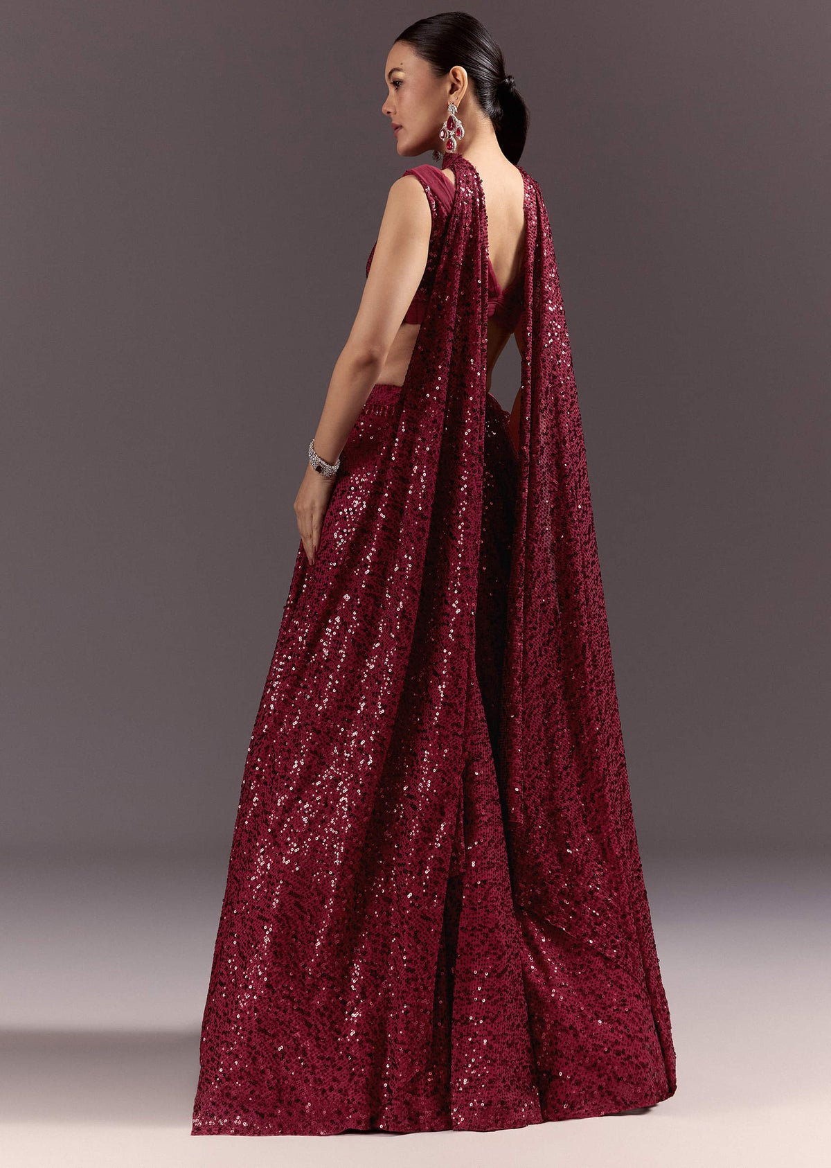 Red Lehenga Set With Embellished Dupatta And Tassels