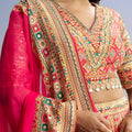 Red Printed Lehenga With Boho Charm