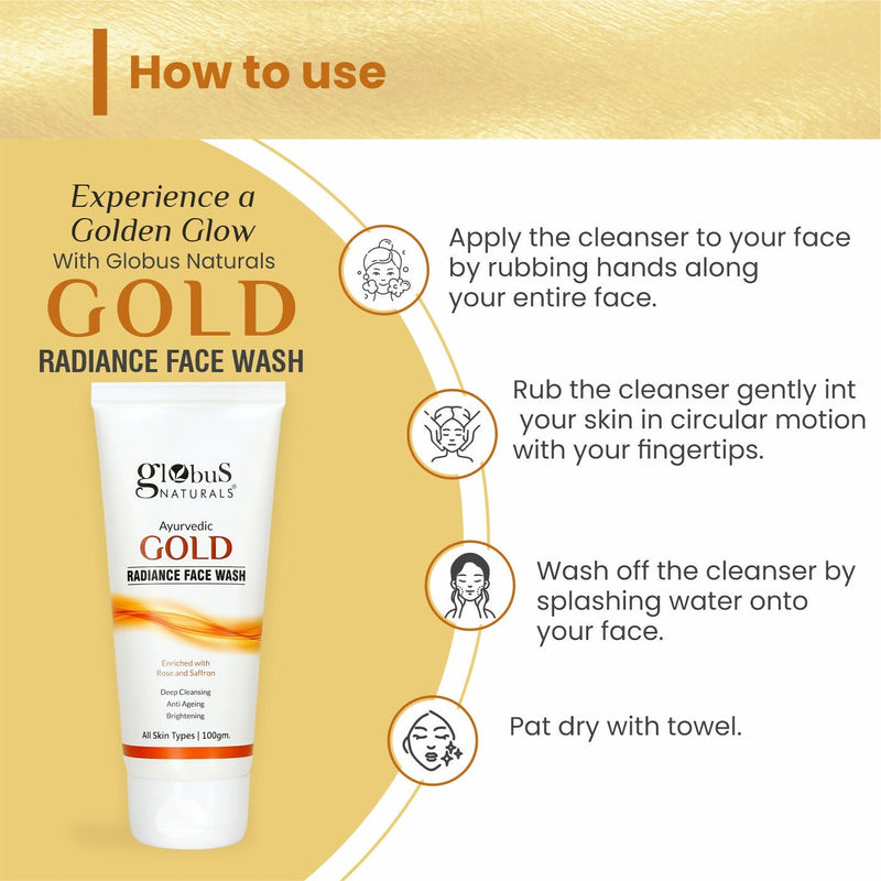 Globus Naturals Gold Radiance Anti Ageing & Brightening Face Wash