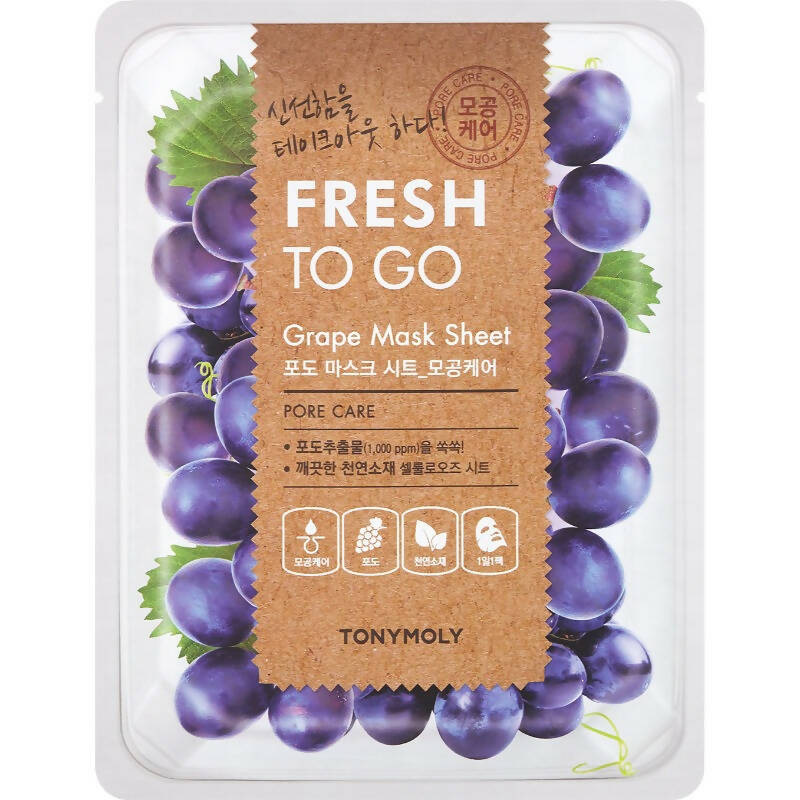 Tonymoly Fresh To Go Grape Mask Sheet Pore Care - Korean Skincare