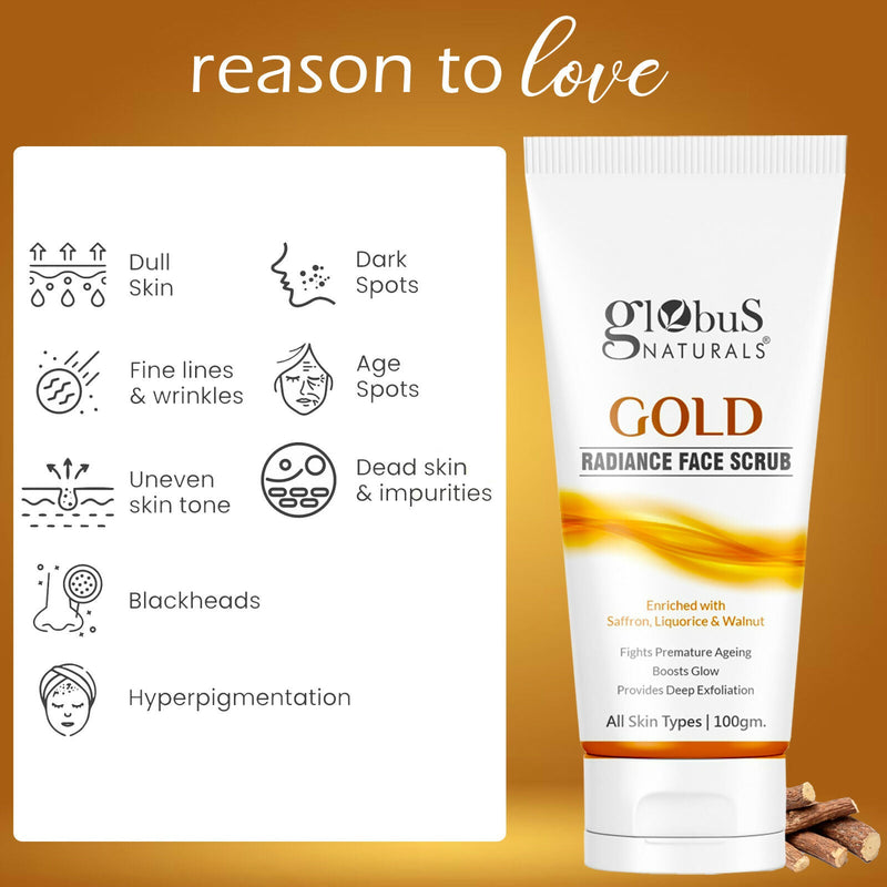Globus Naturals Gold Radiance Anti Ageing & Brightening Face Scrub