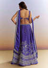 Royal Blue Satin Bridesmaid Lehenga With Heavy Embroidery