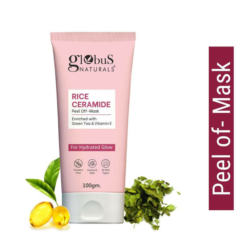 Globus Naturals Rice Ceramide Peel Off Mask, For Hydrated Glow Skin
