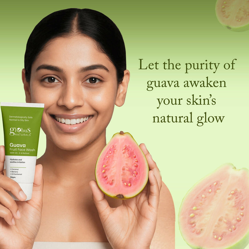Globus Naturals Guava Fruit Face Wash with Vitamin E & Retinol