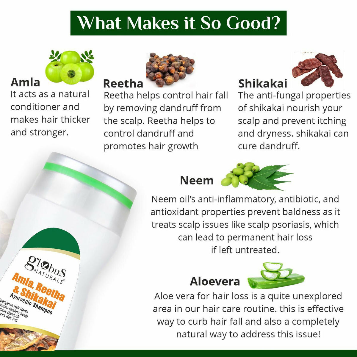 Globus Naturals Amla Reetha Shikakai Shampoo