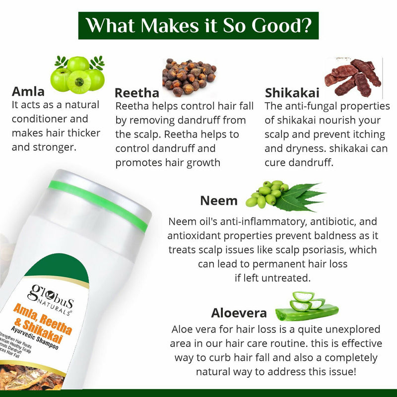 Globus Naturals Amla Reetha Shikakai Shampoo