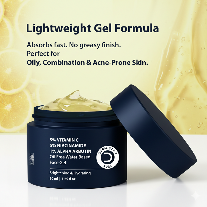 Dermistry Vitamin C Niacinamide Alpha Arbutin Oil Free Water Based Remove Tanning D Tan Detan Skin Dark Spots Removal Face Gel
