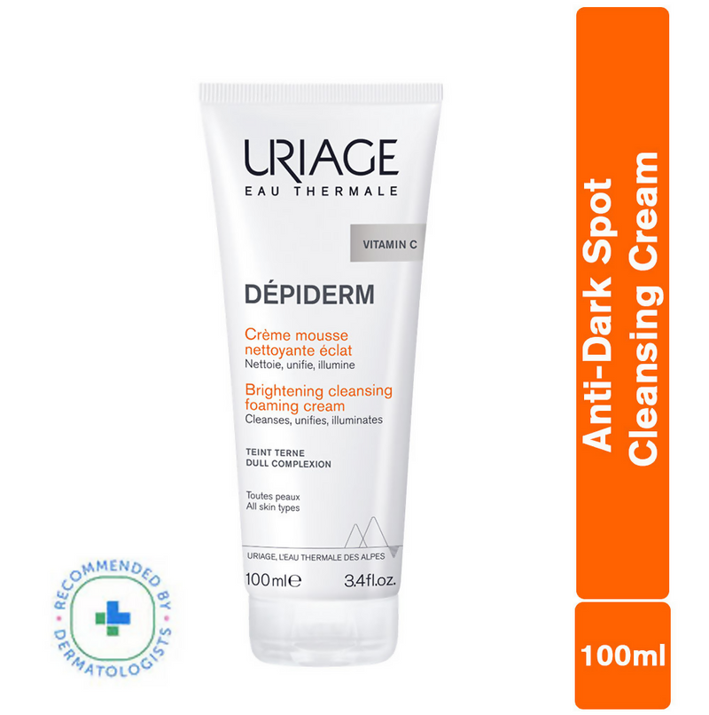 Uriage Depiderm Anti-Dark Spot Brightening Cleansing Foaming Cream With Vitamin C & Niacinamide
