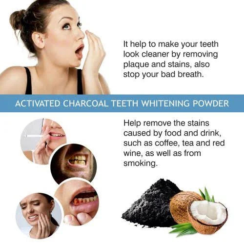 Nuerma Science Activated Charcoal Teeth Whitening Powder with Coconut Shell